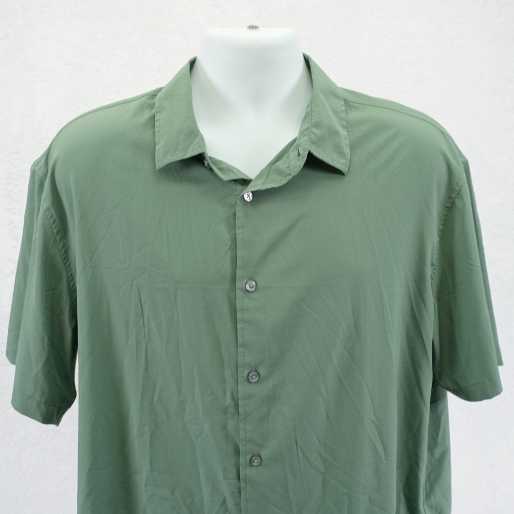 Jach's New York Ultra Light Green -XL- Collared Button Up Shirt Short Sleeve